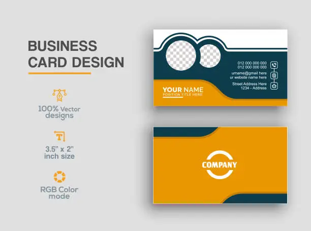 Vector illustration of Olive color business card design