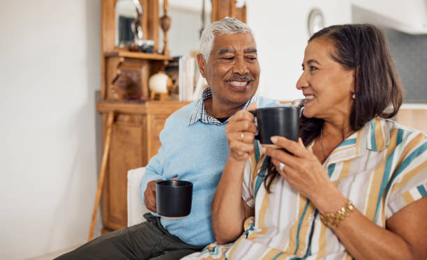 istock Happy Couple Enjoying Coffee 1887467549