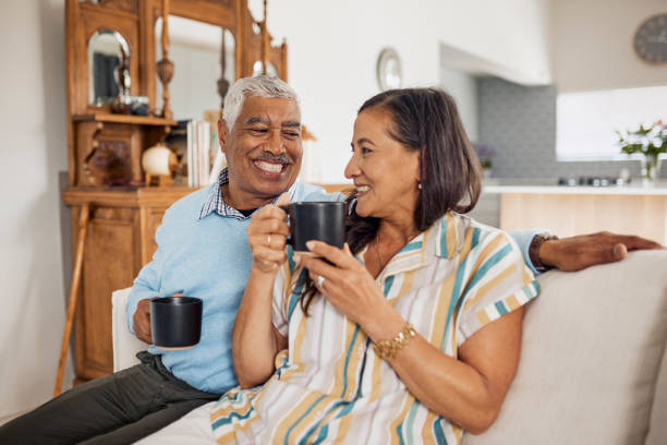 istock Senior couple relaxing at home 1887468080