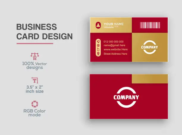 Vector illustration of Gold color business card design