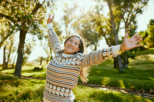 Happy Woman In Nature