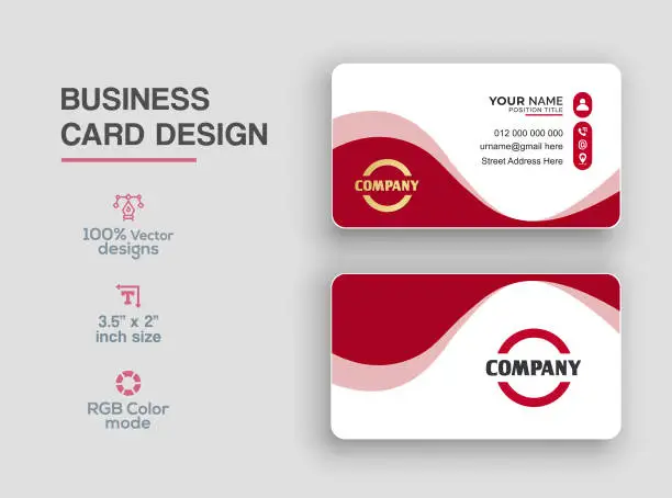 Vector illustration of Modern wave business card design