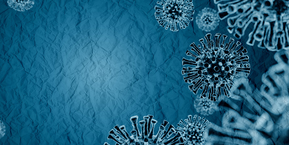 Blank copy space texture background with virus coronavirus covid 19. Medicine concept. 3d rendering