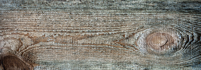 Texture of old wooden background. Top view. Close-up. Selective focus.