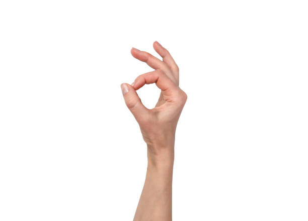 istock A woman's hand showing the OK gesture isolated on a white background. 1887504360