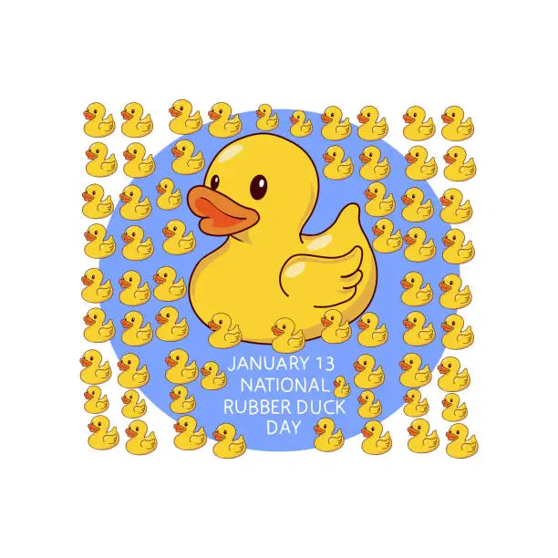 Vector illustration of NATIONAL RUBBER DUCK DAY vector illustration