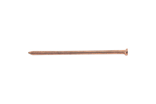 nail, carpenter's copper nail isolated from background