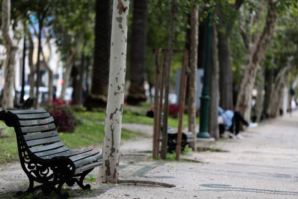istock Bench along Avenida da Liberdade, Lisbon 1887673784