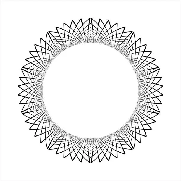 Vector illustration of Abstract Geometric Circle Pattern for Round Frame.