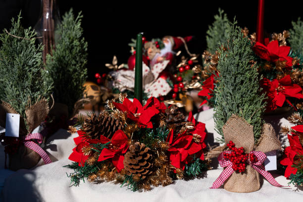istock Christmas Flowers with ornaments for decorating 1887824379