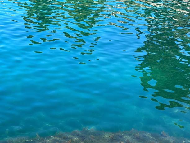 istock Sea clear water turquoise blue calm surface. 1887843416