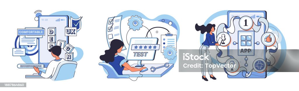 Application Testing Metaphor Vector Software Testing Defensive Line ...