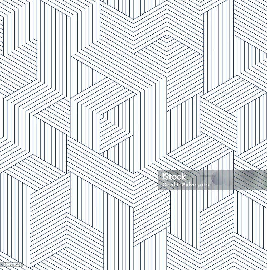 Seamless Cubes Vector Background Lined Boxes Repeating Tile Pattern 3d ...