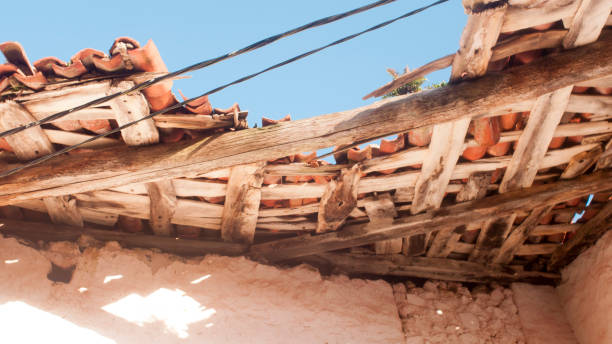 istock Demolished rooftop in rural house 1887883902