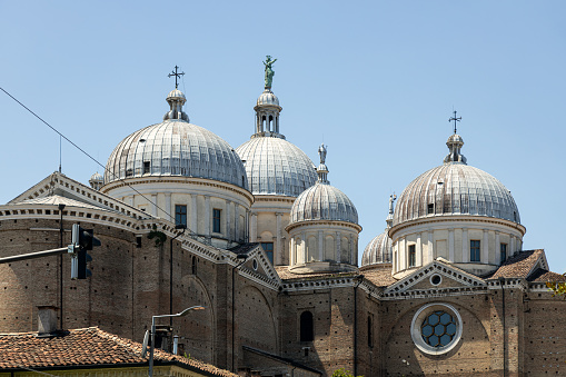 View of Basilica of Santa Giustina of Padua in a sunny day; Veneto, Italy
