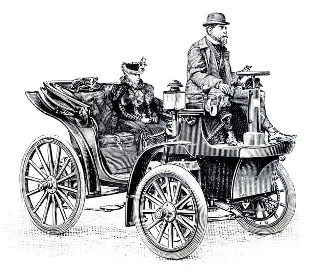 Vintage electric cab car in the Vis-a-Vis style by Krieger Paris 1897 illustration.In 1894 Louis Antoine Kriéger ( 1868–1951 ) of Paris, France began designing and building electric automobiles. By 1898, when electric powered vehicle interest increased in France, Kriéger organized the Kriéger Company of Electric Vehicles.Kriéger Company of Electric Vehicles ( Société des Voitures Électriques Système Kriéger ) manufactured electric vehicles in Paris, France from 1898 to 1909.Original edition from my own archivesSource : 1897-98 NATURA ED ARTE