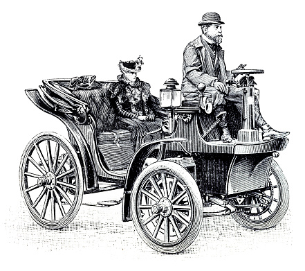 Vintage electric cab car in the Vis-a-Vis style by Krieger Paris 1897 illustration.
In 1894 Louis Antoine Kriéger ( 1868–1951 ) of Paris, France began designing and building electric automobiles. By 1898, when electric powered vehicle interest increased in France, Kriéger organized the Kriéger Company of Electric Vehicles.
Kriéger Company of Electric Vehicles ( Société des Voitures Électriques Système Kriéger ) manufactured electric vehicles in Paris, France from 1898 to 1909.
Original edition from my own archives
Source : 1897-98 NATURA ED ARTE