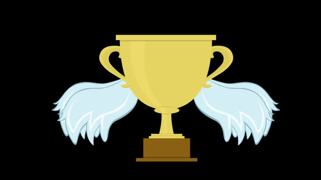 video animation winged trophy cup motion wings