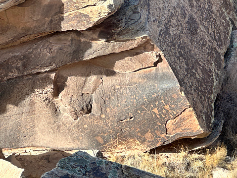Petroglyphs created by ancestral Puebloan people between 650 and 2000 years ago. Located at Petrified National Forest. Taken with an Iphone 14Pro