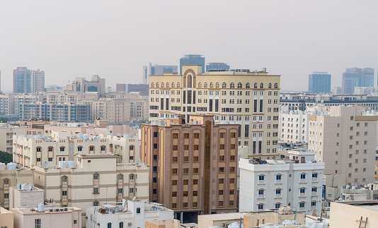 Residential area with many residential apartments in the center of the doha city