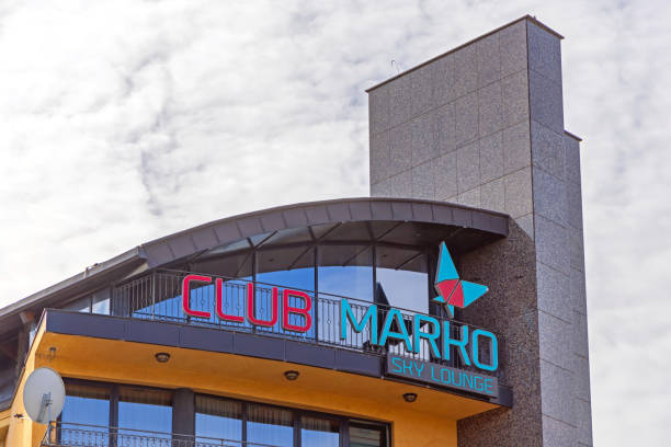 Club Marko Sky Lounge Paracin, Serbia - October 06, 2023: Club Marko Sky Lounge at Top of Orbis Design Hotel and Spa in Town Centre. orbis stock pictures, royalty-free photos & images