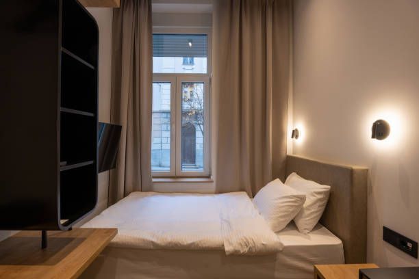 istock Interior of a hotel bedroom 1888234772