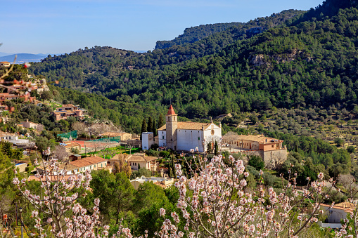 Church of Galilea in spring, Mallorca, Spring