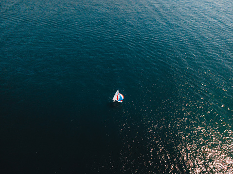 A sailboat out on open waters