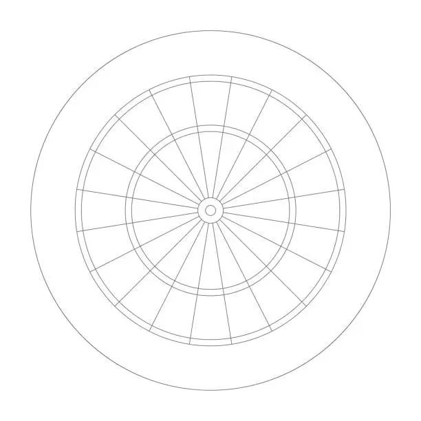 Vector illustration of Official dartboard for dart-throwing competitive sport