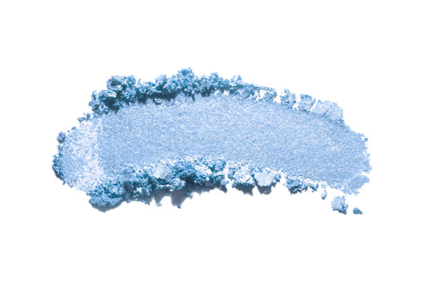 istock Cosmetic blue azure smeared eye shadow swatch isolated on white background 1888368231