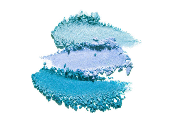 istock Cosmetic blue emerald smeared eye shadow swatch isolated on white background 1888370266
