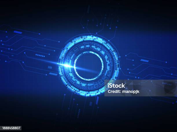 Abstract Blue Data Future Futuristic Circuit Technology Background ...