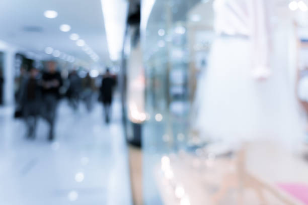 shopping mall in motion blur