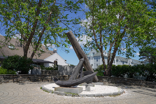 Mystic Stonington, Connecticut, USA-July 31, 2023: Mystic is a village and census-designated place in Groton and Stonington, Connecticut. Mystic was a significant Connecticut seaport with more than 600 ships built over 135 years starting in 1784