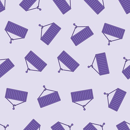 Container Pattern Background Flat Line Container Lifting Seamless Pattern Suitable For Backgrounds ...