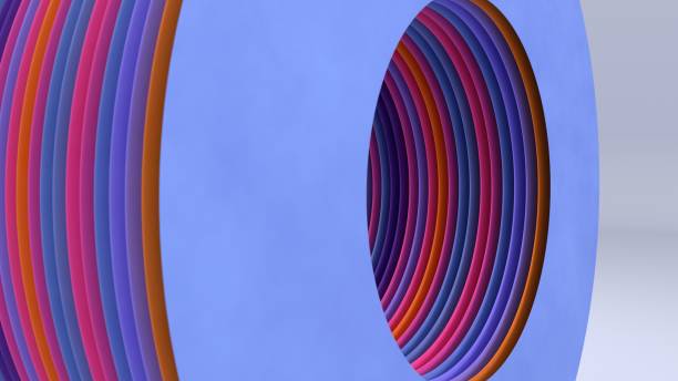 istock Abstract Geometric 3D Vertical Perspective View Purple Red Orange Layers Circular Hole Background 1888678969