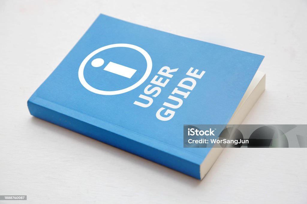 Use Guide Book User Guide Book Blue Cover Book On White Background Instruction Manual ...