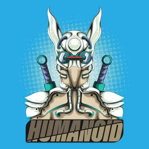Vector illustration of cyberpunk guardians design futuristic character mascot
