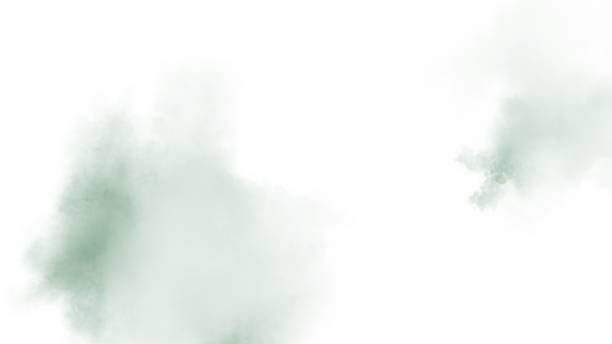 istock Green watercolor on white background, smoke background 1888787896