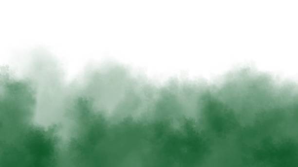 istock Green watercolor on white background, smoke background 1888788422