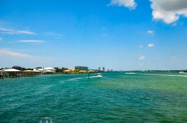 Tokyo Bay Area on a cloudy day with copy space.