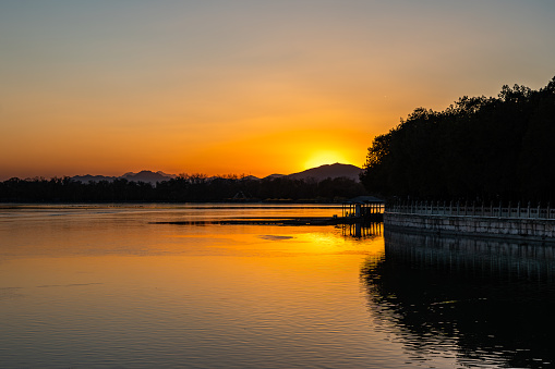 Summer Palace Kunming Lake sunset sunset twilight