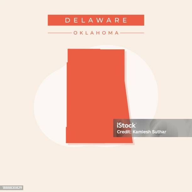Delaware Ok Ilustración de Vector De Ilustración Vectorial Del Mapa De Delaware ...
