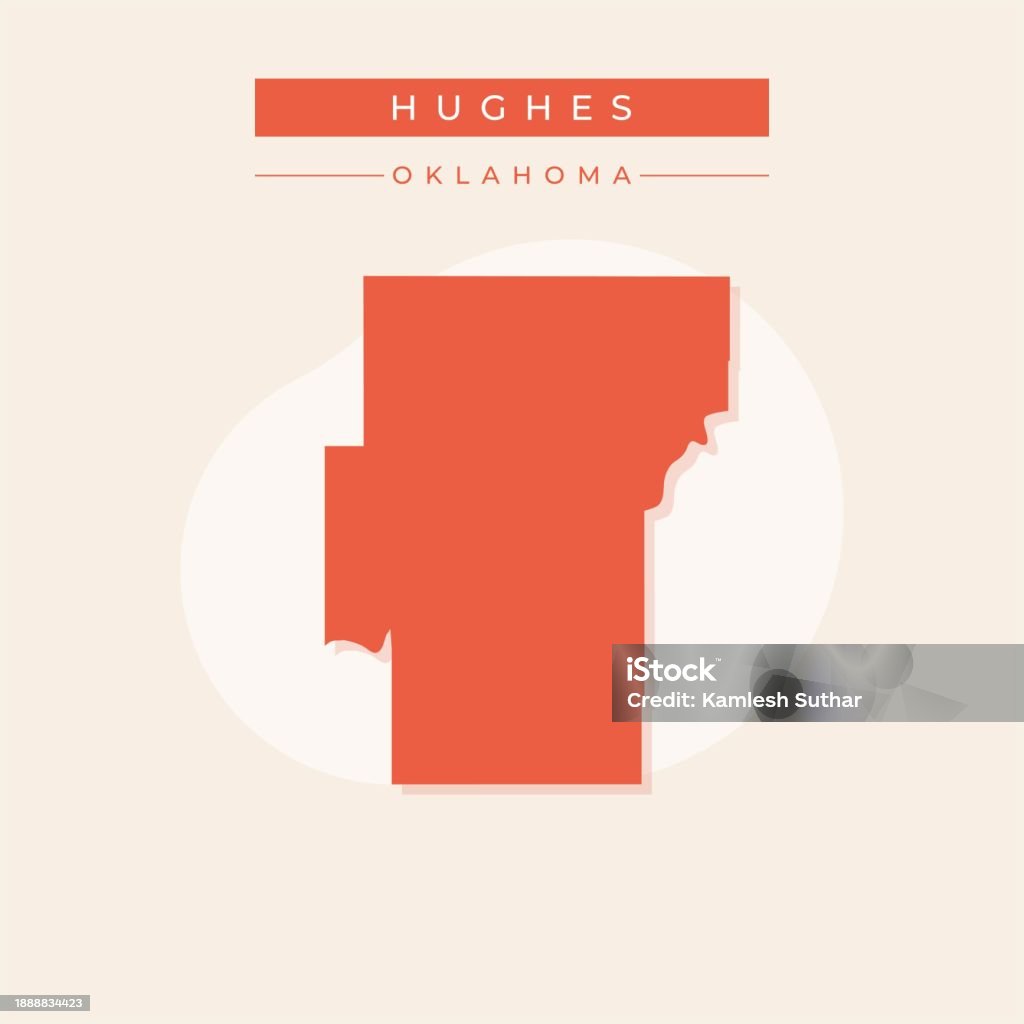 Hughes Map Vector Illustration Vector Of Hughes Map Oklahoma Stock Illustration ...