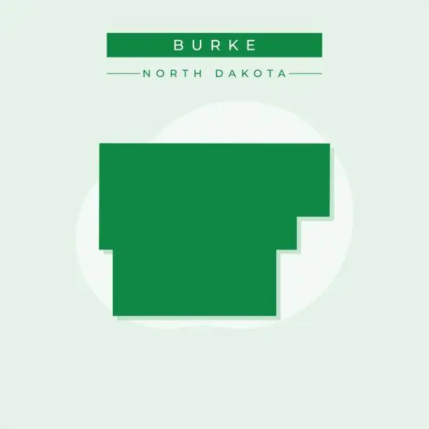 Vector illustration of Vector illustration vector of Burke map North Dakota