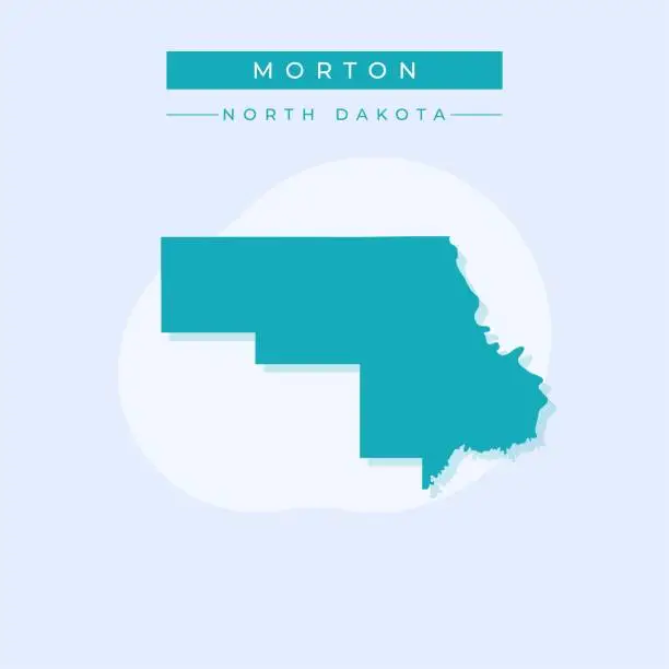 Vector illustration of Vector illustration vector of Morton map North Dakota