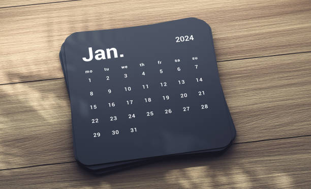 istock 2024 January Calendar On Wood table 1888871261