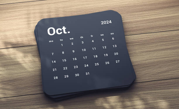 istock 2024 October Calendar On Wood table 1888875424