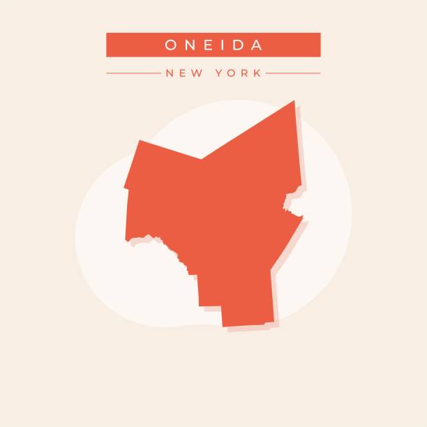 illustrations, cliparts, dessins animés et icônes de vecteur d’illustration vectorielle de la carte oneida new york - oneida