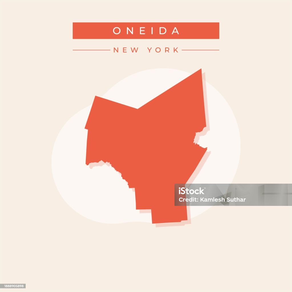 Onida Map Vector Illustration Vector Of Oneida Map New York Stock Illustration ...